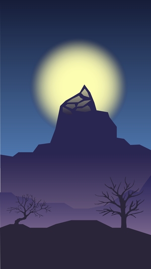Paysage nuit montagne Illustrator